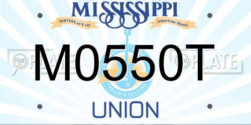 M0550T Mississippi License Plate