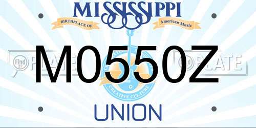 M0550Z Mississippi License Plate