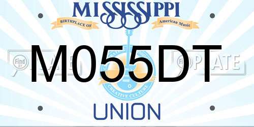 M055DT Mississippi License Plate