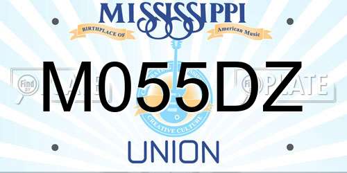 M055DZ Mississippi License Plate