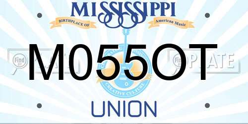 M055OT Mississippi License Plate