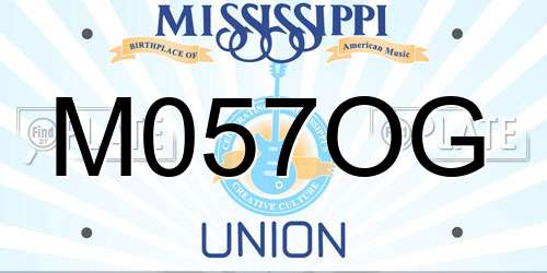M057OG Mississippi License Plate