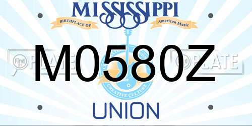M0580Z Mississippi License Plate