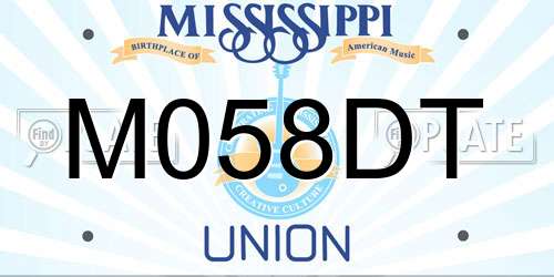 M058DT Mississippi License Plate