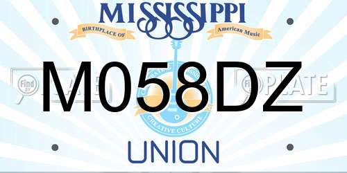M058DZ Mississippi License Plate