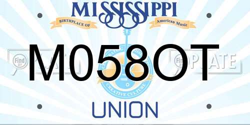 M058OT Mississippi License Plate