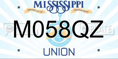 M058QZ Mississippi License Plate