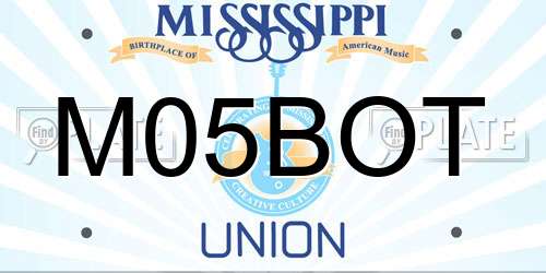 M05BOT Mississippi License Plate