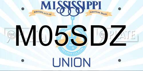 M05SDZ Mississippi License Plate