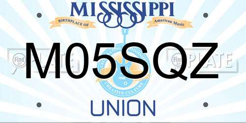 M05SQZ Mississippi License Plate