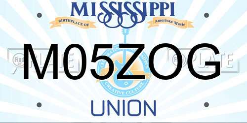 M05ZOG Mississippi License Plate