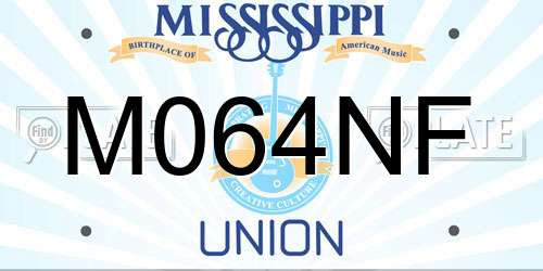 M064NF Mississippi License Plate