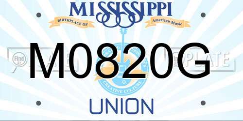 M0820G Mississippi License Plate
