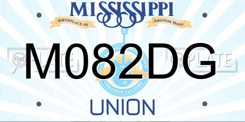 M082DG Mississippi License Plate