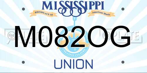 M082OG Mississippi License Plate