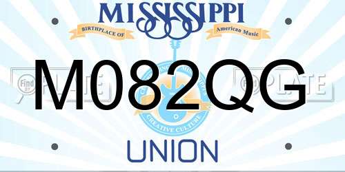 M082QG Mississippi License Plate