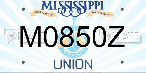 M0850Z Mississippi License Plate