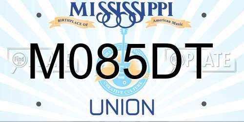 M085DT Mississippi License Plate