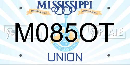 M085OT Mississippi License Plate
