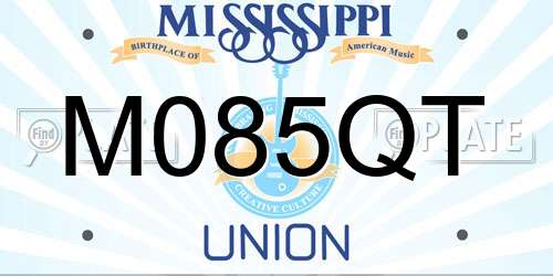 M085QT Mississippi License Plate