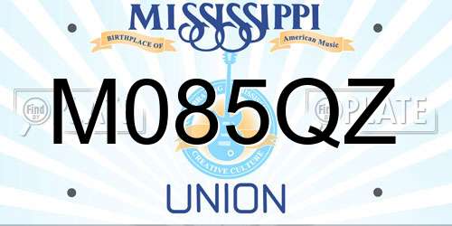 M085QZ Mississippi License Plate