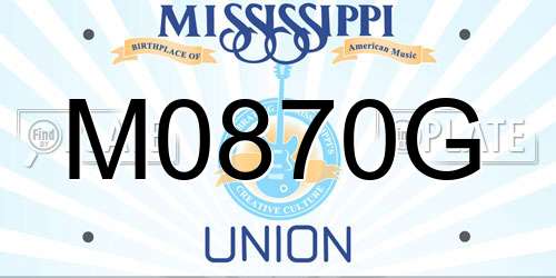 M0870G Mississippi License Plate