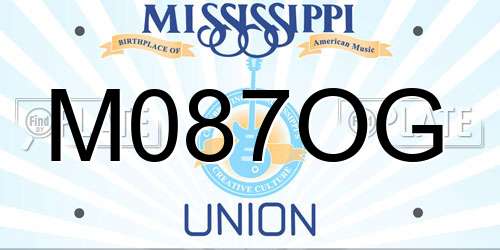 M087OG Mississippi License Plate