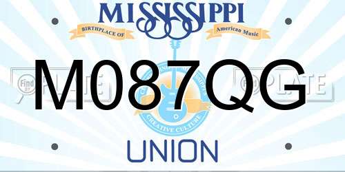 M087QG Mississippi License Plate