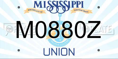 M0880Z Mississippi License Plate