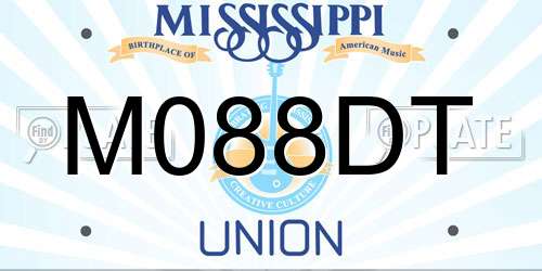 M088DT Mississippi License Plate