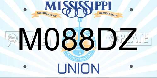 M088DZ Mississippi License Plate