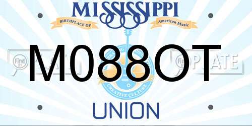 M088OT Mississippi License Plate