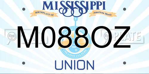 M088OZ Mississippi License Plate