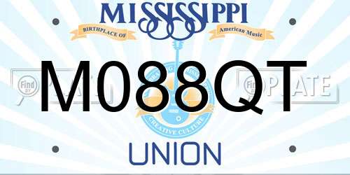 M088QT Mississippi License Plate