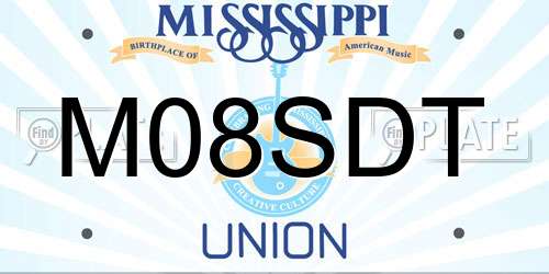 M08SDT Mississippi License Plate