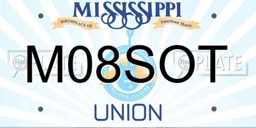 M08SOT Mississippi License Plate