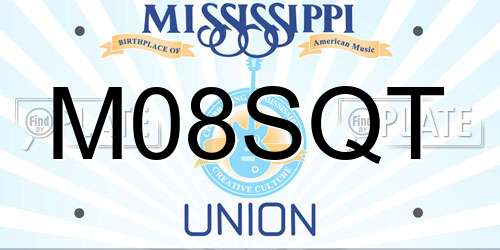 M08SQT Mississippi License Plate