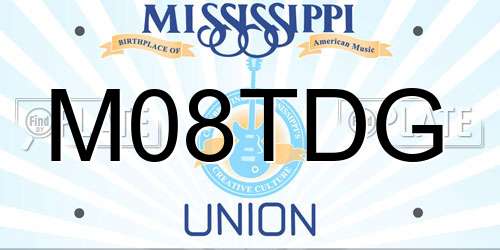 M08TDG Mississippi License Plate