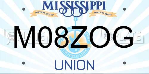 M08ZOG Mississippi License Plate