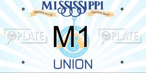 M1 Mississippi License Plate