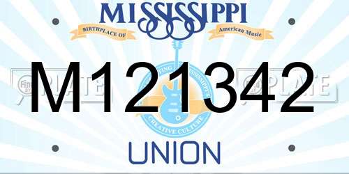 M121342 Mississippi License Plate