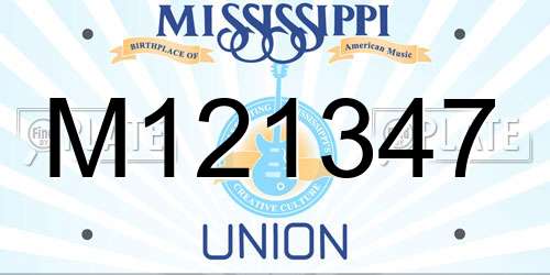 M121347 Mississippi License Plate