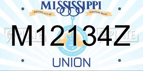 M12134Z Mississippi License Plate