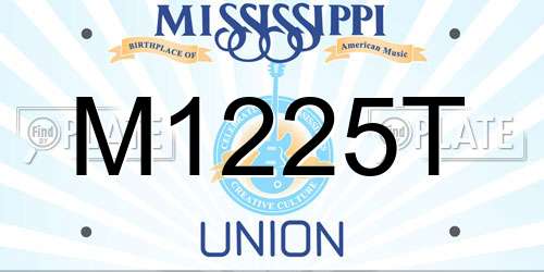M1225T Mississippi License Plate
