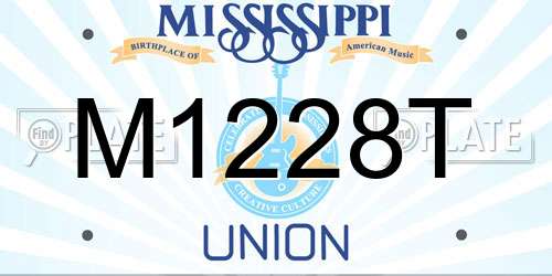 M1228T Mississippi License Plate