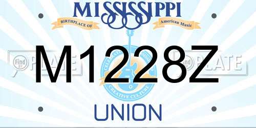 M1228Z Mississippi License Plate