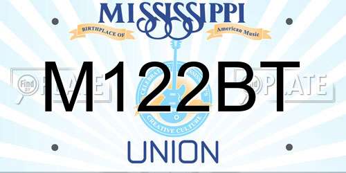 M122BT Mississippi License Plate