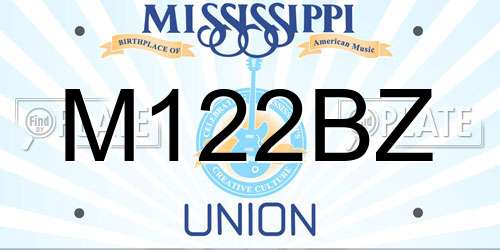 M122BZ Mississippi License Plate