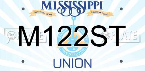 M122ST Mississippi License Plate
