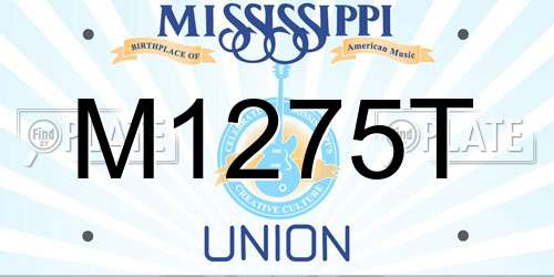 M1275T Mississippi License Plate